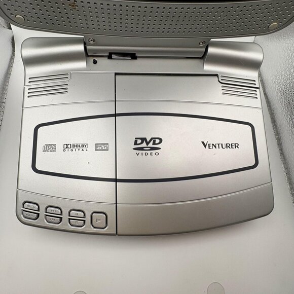 Venturer PVS 1262 Portable DVD Player – 2005 Silver 7" LCD w/ Battery – Powers O - Picture 2 of 9